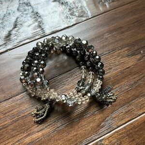 Wire beaded wrap around bracelet